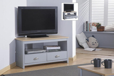 Oak grey store tv stand