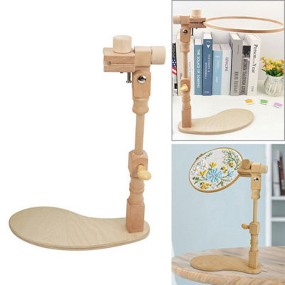 Wooden Cross Stitch Rack DIY Embroidery Lap Stand Sewing Frame Hoop