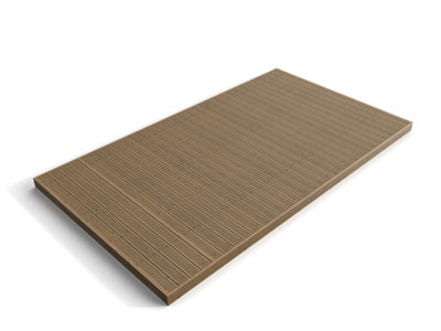 Wooden decking kit - complete self-assembly DIY kit (2.4m x 4.2m, rustic brown finish)