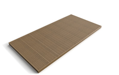 Wooden decking kit - complete self-assembly DIY kit (2.4m x 4.8m, rustic brown finish)