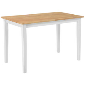Wooden Dining Table 114 x 68 cm Light Wood and White GEORGIA