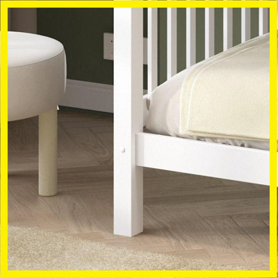 Wooden Double Bunk Bed   Space Saving, Sturdy, Sleeps 2   Available in White and Grey  (Double White)