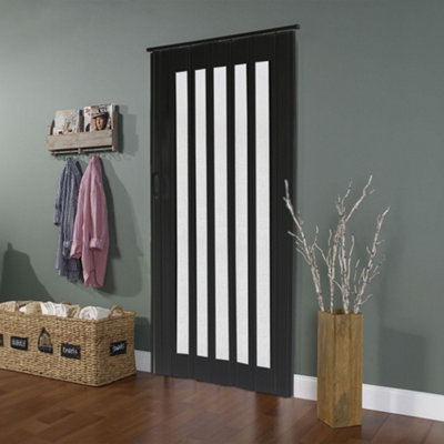 Wooden Effect PVC Folding Accordion Door Interior Sliding Doors Panel Divider 81cm W x 203cm H