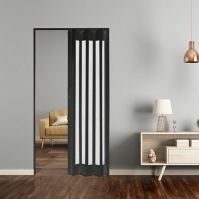 Wooden Effect PVC Folding Accordion Door Interior Sliding Doors Panel Divider 81cm W x 203cm H
