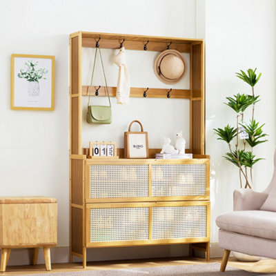 Wooden Entryway Shoe Storage Cabinet