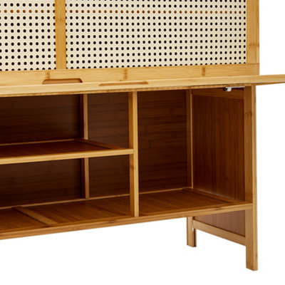 Wooden Entryway Storage Shoe Cabinet Dual Functionality - 8