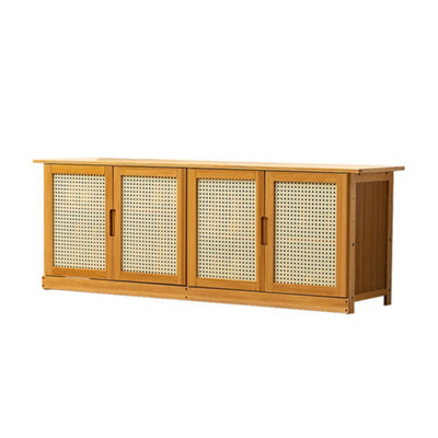 Wooden Entryway Storage Shoe Cabinet Natural - 3
