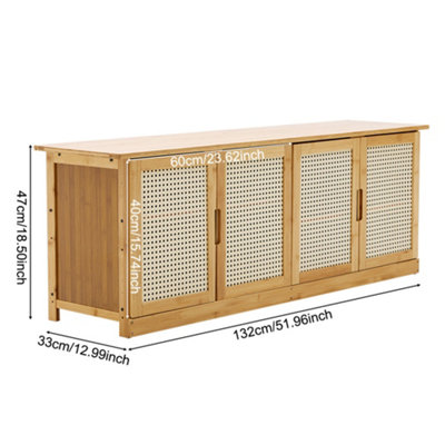 Wooden Entryway Storage Shoe Cabinet Natural - 9