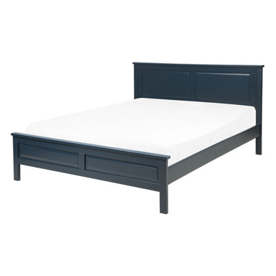 Wooden EU Double Size Bed Blue OLIVET