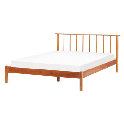 Wooden EU Double Size Bed Light BARRET II