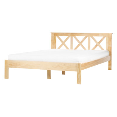 Wooden EU Double Size Bed Light TANNAY