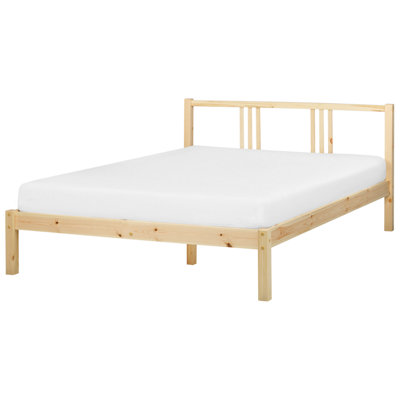 Wooden EU Double Size Bed Light VANNES