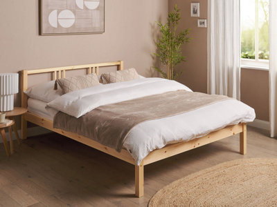 Wooden EU Double Size Bed Light VANNES