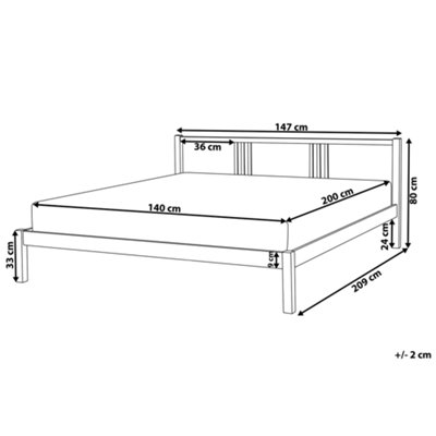 Wooden EU Double Size Bed Light VANNES