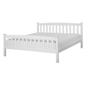 Wooden EU Double Size Bed White GIVERNY