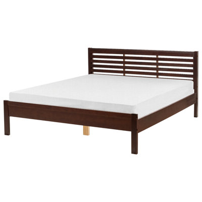 Wooden EU King Size Bed Dark CARNAC