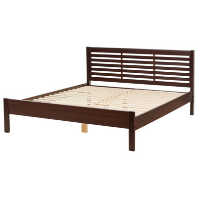 Wooden EU King Size Bed Dark CARNAC
