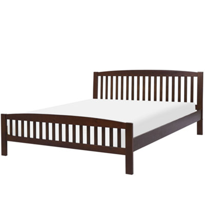 Wooden EU King Size Bed Dark CASTRES