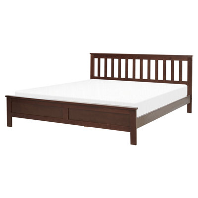 Wooden EU King Size Bed Dark MAYENNE