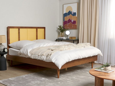 Wooden EU King Size Bed Light AURAY
