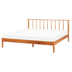 Wooden EU King Size Bed Light BARRET II