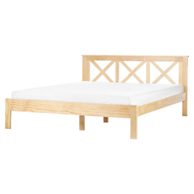 Wooden EU King Size Bed Light TANNAY