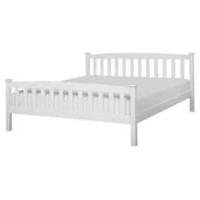 Wooden EU King Size Bed White GIVERNY
