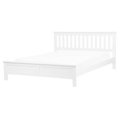 Wooden EU King Size Bed White MAYENNE