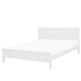 Wooden EU King Size Bed White OLIVET