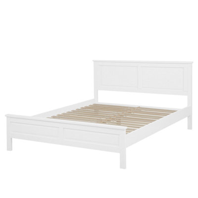 Wooden EU King Size Bed White OLIVET