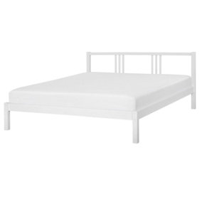 Wooden EU King Size Bed White VANNES