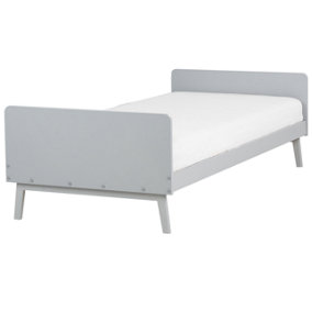 Wooden EU Single Size Bed Grey BONNAC