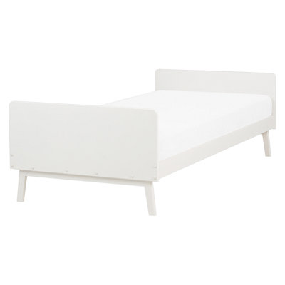 Wooden EU Single Size Bed White BONNAC