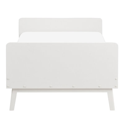 Wooden EU Single Size Bed White BONNAC
