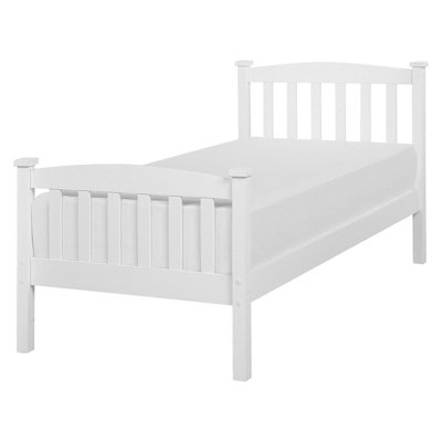 Wooden EU Single Size Bed White GIVERNY