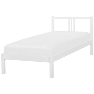 Wooden EU Single Size Bed White VANNES