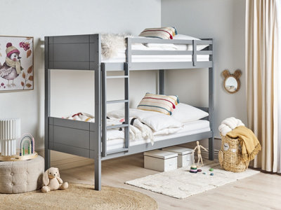 Wooden EU Single Size Bunk Bed Grey MAULDE