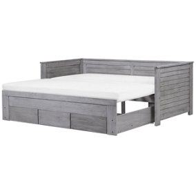 Wooden EU Single to Super King Size Daybed with Storage Grey CAHORS