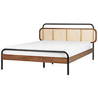 Wooden EU Super King Size Bed Dark BOUSSICOURT