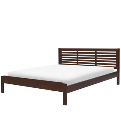 Wooden EU Super King Size Bed Dark CARNAC