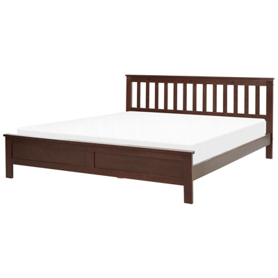 Wooden EU Super King Size Bed Dark MAYENNE