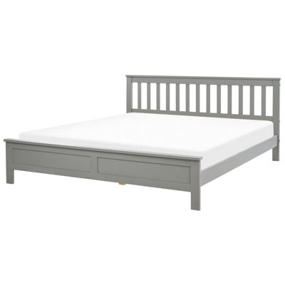 Wooden EU Super King Size Bed Grey MAYENNE