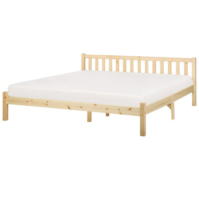 Wooden EU Super King Size Bed Light FLORAC