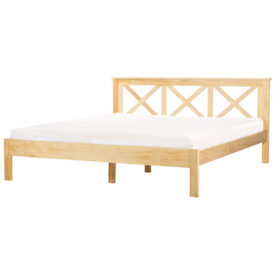 Wooden EU Super King Size Bed Light TANNAY