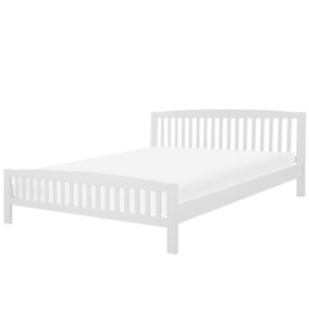 Wooden EU Super King Size Bed White CASTRES