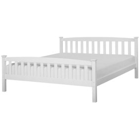 Wooden EU Super King Size Bed White GIVERNY