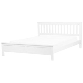 Wooden EU Super King Size Bed White MAYENNE