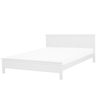 Wooden EU Super King Size Bed White OLIVET