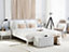 Wooden EU Super King Size Bed White OLIVET