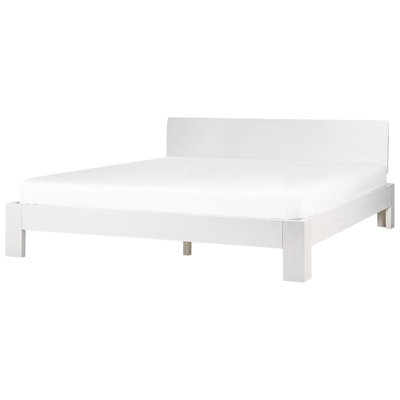 Wooden EU Super King Size Bed White ROYAN